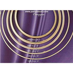 Solid 14 Karat Gold Omega Necklace 16" 18g 4mm