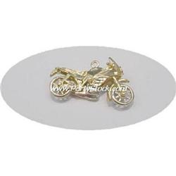 SOLID 14K GOLD HARLEY MOTORCYCLE PENDANT CHARM