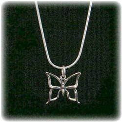 SOLID STERLING SILVER MONARCH BUTTERFLY NECKLACE 