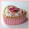 Image 1 : PINK HEART ROSE 24K GOLD CRYSTALS JEWELRY BOX