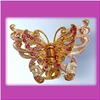 Image 1 : BUTTERFLY HAIR CLIP 24K GOLD CRYSTAL SWAROVSKI