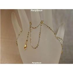 6g Solid 14K Bead n Ball 22" 2Tone Chain Necklace