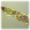 Image 1 : GOLD BRACELET AQUAMARINE AMETHYST PERIDOT TOPAZ