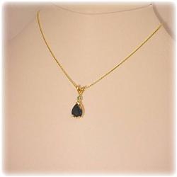 SOLID 14K GOLD SAPPHIRE EMERALD NECKLACE JEWELRY
