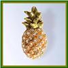 Image 1 : PINEAPPLE PIN BROOCH 24K GOLD SWAROVSKI CRYSTALS