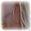 Image 2 : SOLID 14K GOLD HOOPS EARRINGS 2.5" INCH