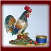 Image 1 : CHICKEN ROOSTER SWAROVSKI CRYSTAL CANDLE HOLDER