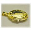 Image 2 : ITALIAN SOLID 14K GOLD OVAL LOCKET ENGRAVED LINED