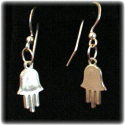 SOLID STERLING SILVER HAMSA EARRINGS DANGLE