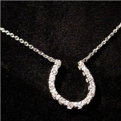 SOLID STERLING SILVER HORSESHOE HORSEBIT NECKLACE