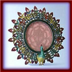 2.5 INCH 3D PEACOCK SWAROVSKI CRYSTAL PHOTO FRAME