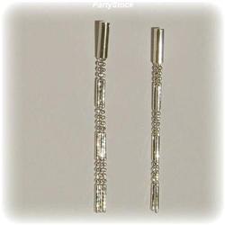 SOLID 14K WHITE GOLD DANGLE DANGLING EARRINGS