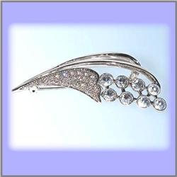 VINTAGE PIN BROOCH 24K GOLD & SWAROVSKI CRYSTALS