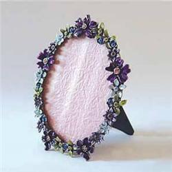 PINK PLUMERIA! 24K GOLD SWAROVSKI CRYSTAL FRAME 3