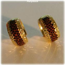 14K GOLD LEOPARD PRINT HOOPS HUGGIES EARRINGS
