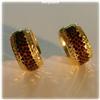 Image 1 : 14K GOLD LEOPARD PRINT HOOPS HUGGIES EARRINGS