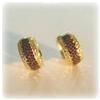 Image 4 : 14K GOLD LEOPARD PRINT HOOPS HUGGIES EARRINGS