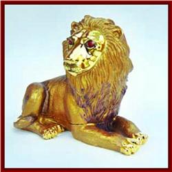 LION KING! 24K GOLD SWAROVSKI CRYSTAL JEWELRY BOX