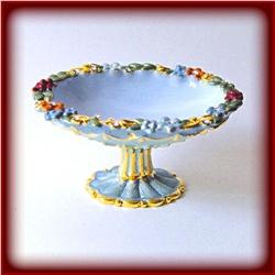 24K GOLD BLUE RING DISH SWAROVSKI CRYSTAL JEWELRY
