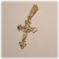 SOLID 14K GOLD! ORNATE CRUCIFIX PENDANT