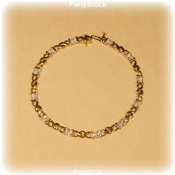 14K Gold Genuine Diamond Butterfly Bracelet 5.7g