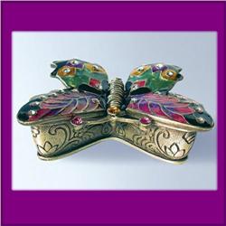 RAINBOW BUTTERFLY 24K GOLD & CRYSTALS JEWELRY BOX