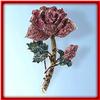 Image 1 : ROSE PIN BROOCH 24K GOLD SWAROVSKI CRYSTALS