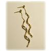 Image 2 : Solid 14K Yellow Gold Dangle Earrings Corkscrew 2"