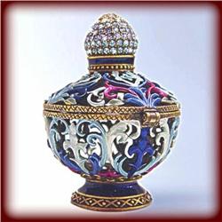 24K GOLD MOROCCAN BLUE BOX SWAROVSKI CRYSTAL