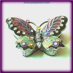 RAINBOW BUTTERFLY 24K GOLD & CRYSTALS TRINKET BOX