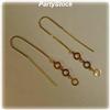 Image 1 : 5" SOLID 14K DANGLE GOLD EARRINGS 3.5" 2.5"