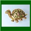 Image 1 : 24K GOLD TURTLE  SWAROVSKI CRYSTAL PIN BROOCH 24K
