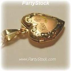 Large Heart Locket Solid 14K Gold 2 Tone 3g 1"