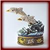 Image 1 : TWIN DOLPHINS 24K GOLD CRYSTAL JEWELRY BOX OCEAN 