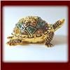 Image 1 : MOMMY BABY TURTLE GOLD CRYSTAL JEWELRY BOX MOTHER