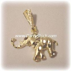LUCKY ELEPHANT SOLID 14K YELLOW GOLD NECKLACE 18"