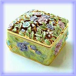 YELLOW ROSE 24K GOLD AUSTRIAN CRYSTAL JEWELRY BOX