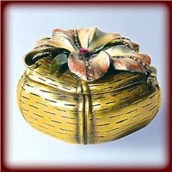 PINK HIBISCUS 24K GOLD & SWAROVSKI CRYSTALS BOX