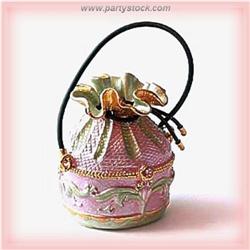 GOLD SWAROVSKI CRYSTAL HAND BAG PURSE JEWELRY BOX