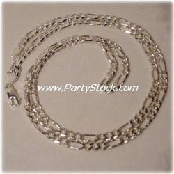 28G SOLID SILVER ITALIAN FIGARO CHAIN NECKLACE30