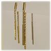 Image 2 : SOLID 14K GOLD DOUBLE DANGLING EARRING DROP 2"