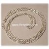 Image 1 : 28G SOLID SILVER ITALY FIGARO CHAIN 30" NECKLACE