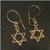 Image 1 : 14K GOLD BABY STAR OF MOGAN DAVID EARRINGS DANGLE