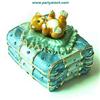 Image 1 : BLUE BABY TEDDYBEAR 24K GOLD CRYSTAL KEEPSAKE BOX