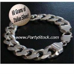 SOLID STERLING SILVER CURB BRACELET 9" 60G