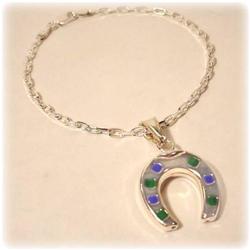 SOLID STERLING SILVER HORSESHOE BRACELET 7.5 LUCK