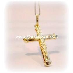 SOLID 14K GOLD CRUCIFIX CATHOLIC CHARM PENDANT