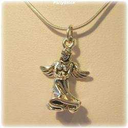 Angel Pendant Necklace Solid Sterling SIlver 18"