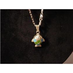 SOLID STERLING SILVER CARP FISH CHARM PENDANT