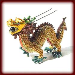 SWAROVSKI CRYSTALS & 24K GOLD CHINESE DRAGON BOX!